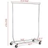 Heavy Duty Clothing Garment Rack with Locking Swivel Wheels - 250lb Capacity