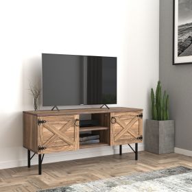 Loft Wood 2 Cupboards Vintage TV Stand