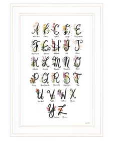 "Flower Alphabet" by House Fenway, Ready to Hang Framed Print, White Frame