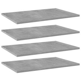 Bookshelf Boards 4 pcs Concrete Gray 23.6"x15.7"x0.6" Engineered Wood