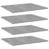 Bookshelf Boards 4 pcs Concrete Gray 23.6"x19.7"x0.6" Engineered Wood