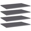 Bookshelf Boards 4 pcs High Gloss Gray 23.6"x15.7"x0.6" Engineered Wood