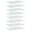 Bookshelf Boards 8 pcs High Gloss White 23.6"x15.7"x0.6" Engineered Wood