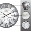 FirsTime & Co. Dark Silver Shiplap Outdoor Wall Clock, Farmhouse, Analog, 18 x 2.5 x 18 in