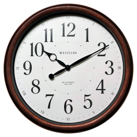 Westclox 20" Analog Quartz Accurate Brown Woodgrain Finish Wall Clock