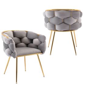 Luxury modern simple leisure velvet single sofa chair bedroom lazy person household dresser stool manicure table back chair gray