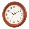 La Crosse Technology 12.5 Inch Cherry finish Oak Wood Atomic Analog Clock, WT-3122A-Int