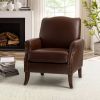 Jonathas Vegan Leather Armchair-BROWN