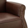 Jonathas Vegan Leather Armchair-BROWN