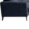 Jackson Black Chenille Chair with Black Metal Legs