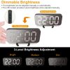 Mirror LED Alarm Clock Electronic Snooze Night Light Alarm Clock