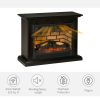 31" Electric Fireplace with Dimmable Flame Effect and Mantel, Freestanding Space Heater with Log Hearth and Remote Control, 1400W, Brown