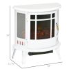 22" Electric Fireplace Stove, Freestanding Electric Fire Place Heater with Realistic LED Flame, Adjustable Temperature, 1500W, White