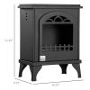 Ethanol Fireplace, 9.75" Freestanding Stove Heater 0.32 Gal Max 470 Sq. Ft., Burns up to 3 Hours, Black