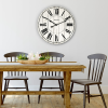 18" White Washed Wood Analog QA Wall Clock with Distressed Finish