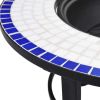 Mosaic Fire Pit Blue and White 26.8" Ceramic