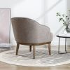 Modern Mid-Century Armchair Accent Chair with Pillow and Solid Wood leg, Tan