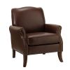 Jonathas Vegan Leather Armchair-BROWN