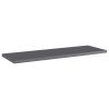 Bookshelf Boards 4 pcs High Gloss Gray 23.6"x7.9"x0.6" Engineered Wood