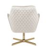 Diana Contemporary Lounge Chair in Gold Metal and Cream Velvet by LumiSource