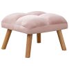 Contemporary Elegance Accent Chair with Footrest, For Relaxing, Arm Rest, Wood, Pink