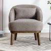 Modern Mid-Century Armchair Accent Chair with Pillow and Solid Wood leg, Tan