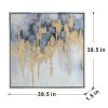 39.5" x 39.5" Modern Oil Painting, Square Framed Wall Art for Living Room Dining Room Office