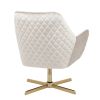 Diana Contemporary Lounge Chair in Gold Metal and Cream Velvet by LumiSource