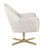 Diana Contemporary Lounge Chair in Gold Metal and Cream Velvet by LumiSource