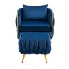 COOLMORE Accent Chair with Storage Ottoman Chair Tufted Barrel Chair Set Arm Chair for Living Room Bedroom