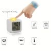 1pc, Multi-Fuction LED Night Light 7 Color Changing Digital Alarm Clock Lamp For Wake Up Bedside Bedroom Holiday Gift