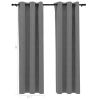 Blackout Curtains with Rings 2 pcs Gray 37"x84" Velvet