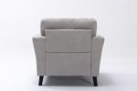 Damian Light Gray Velvet Fabric Chair