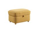 Huckleberry Yellow Linen Accent Chair with Storage Ottoman and Folding Side Table