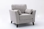 Damian Light Gray Velvet Fabric Chair