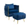 COOLMORE Accent Chair with Storage Ottoman Chair Tufted Barrel Chair Set Arm Chair for Living Room Bedroom