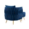 COOLMORE Accent Chair with Storage Ottoman Chair Tufted Barrel Chair Set Arm Chair for Living Room Bedroom