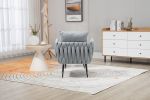 COOLMORE Velvet Accent Chair Modern Upholstered Armchair Tufted Chair with Metal Frame, Single Leisure Chairs for Living Room Bedroom