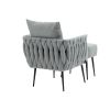 COOLMORE Velvet Accent Chair Modern Upholstered Armchair Tufted Chair with Metal Frame, Single Leisure Chairs for Living Room Bedroom