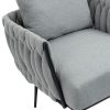 COOLMORE Velvet Accent Chair Modern Upholstered Armchair Tufted Chair with Metal Frame, Single Leisure Chairs for Living Room Bedroom